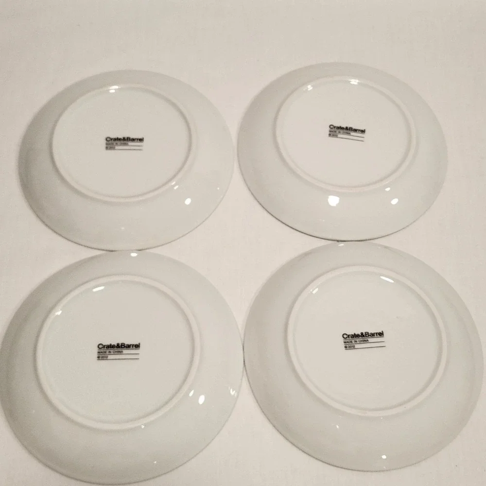Set 4‎ Crate & Barrel Dessert Plates 6.5